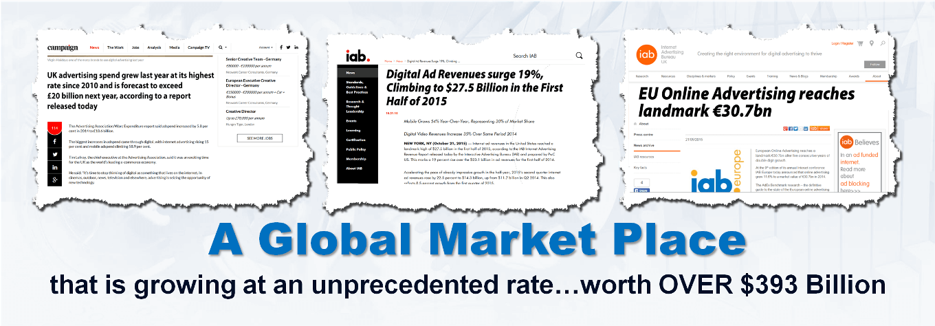A Global Market place that is growing at an unprecedented rate…worth OVER $393 Billion